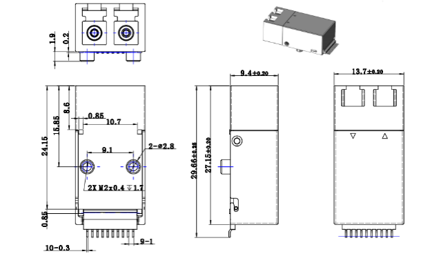 usot 10pin 封装尺寸图